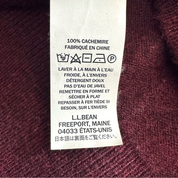 L.L. Bean Signature Cashmere Burgundy Batwing Sweater Poncho Size XS/S - Picture 9 of 10